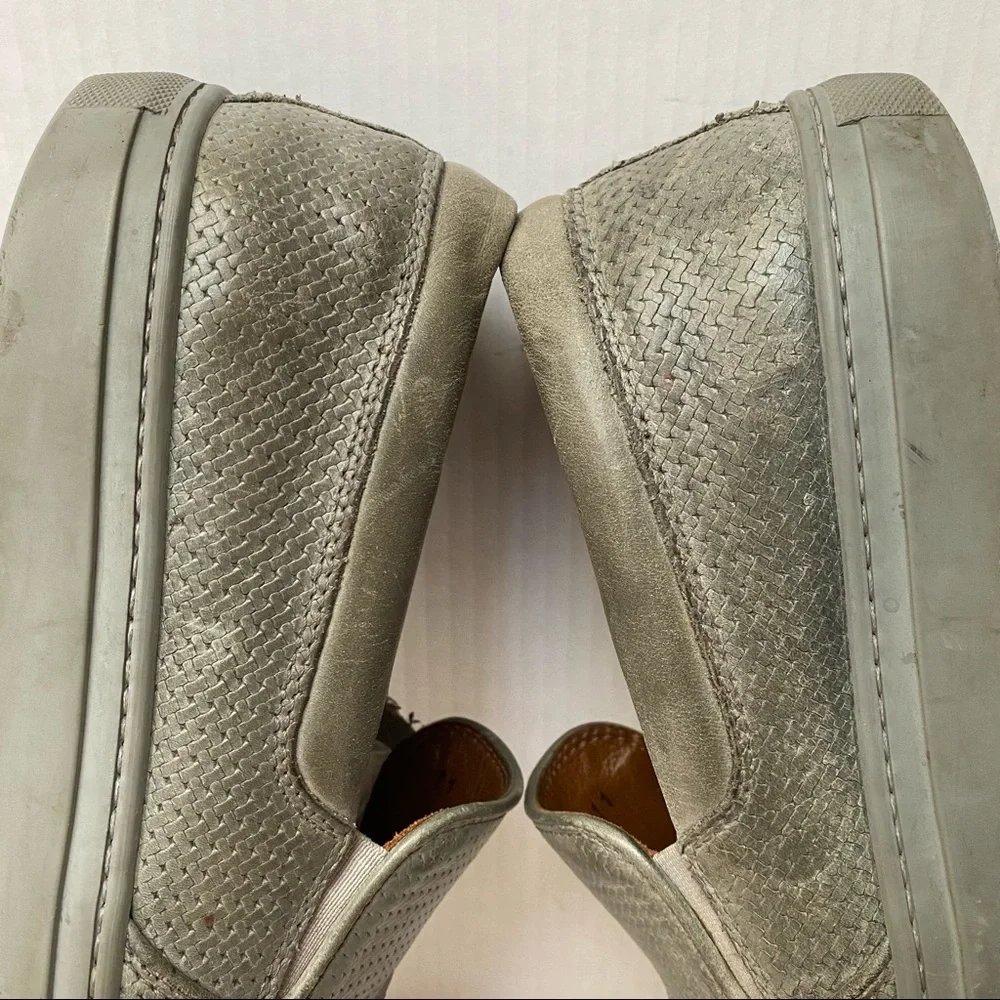 Aquatalia Italian Woven Leather Slip On Shoes